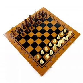 Набір 3 в 1 Duke: шахи, шашки, нарди, бамбукова дошка 29,5 x 29,5 см (DN24034)