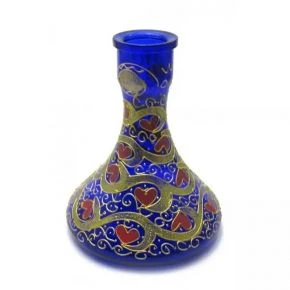 Колба для кальяну Huka, скло з розписом, 22 x 19 x 19 см, синя (DN28877)