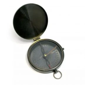 Компас із кришкою «Brass Flat Compass», якір на кришці, латунь, 8 см (DN29259)