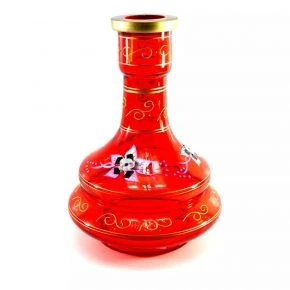 Колба для кальяну Huka «Натхнення», скло з розписом, червона (DN30608)