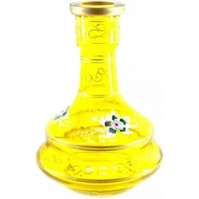 Колба для кальяну Huka «Споглядання», скло з ручним розписом, жовта (DN30608A)