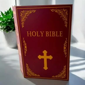 Книга-сейф «Holy Bible» з ключем, метал і пластик, бордова (DN32007EN)