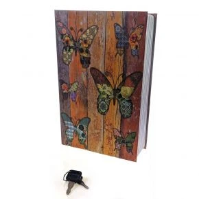 Книга-сейф «Метелики» з ключем, метал, 24,5 x 16 x 5,5 см, різнокольорова (DN32007J)
