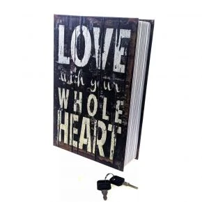 Книга-сейф «Love» з ключем, метал і пластик, коричнева (DN32007M)