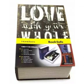 Книга-сейф «Love» з ключем, 18 x 12 x 5,5 см, метал, чорна (DN32053A)