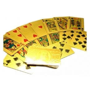 Гральні карти пластикові Duke Gold Foil, 2 колоди по 54 карти, у скриньці, золотисті (DN32416)