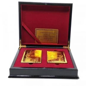 Гральні карти пластикові Duke Gold Foil, 2 колоди по 54 карти, у скриньці, золотисті (DN32416)