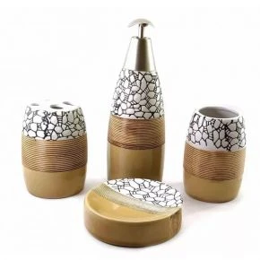 Набір для ванної кімнати Delizia, 4 предмети, кераміка, коричневий (DN32778)