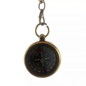 Компас кишеньковий на ланцюжку, бронза, 3,3 см (DN34884)