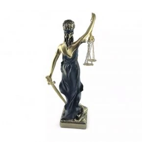 Статуетка «Феміда», полістоун, 34,5 см, синя з бронзовим (DN35228)
