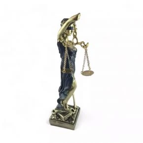 Статуетка «Феміда», полістоун, 34,5 см, синя з бронзовим (DN35228)
