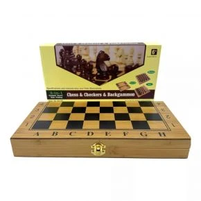 Набір 3 в 1 Duke: нарди, шахи, шашки, бамбук, 33,5 x 33,5 см (DN36039)