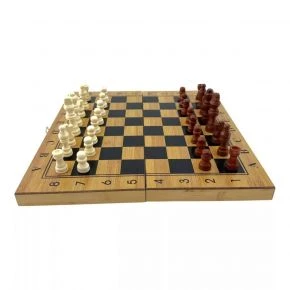 Набір 3 в 1 Duke: нарди, шахи, шашки, бамбук, 33,5 x 33,5 см (DN36039)