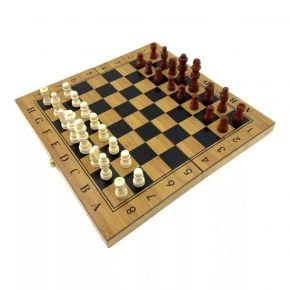 Набір 3 в 1 Duke: нарди, шахи, шашки, бамбук, 33,5 x 33,5 см (DN36039)