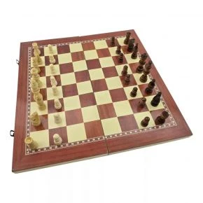 Шахи, шашки й нарди Duke 3 в 1, дошка 39,6 x 38,9 см, дерево, коричневі (DN36197)