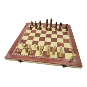 Шахи, шашки й нарди Duke 3 в 1, дошка 39,6 x 38,9 см, дерево, коричневі (DN36197)