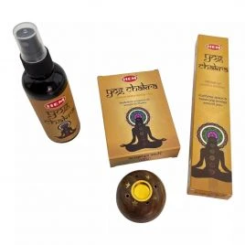 Набір пахощів HEM Yog Chakra з паличками, конусами, спреєм і підставкою (DN36527)