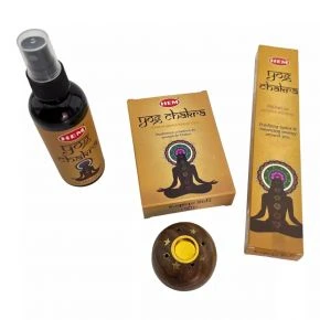 Набір пахощів HEM Yog Chakra з паличками, конусами, спреєм і підставкою (DN36527)