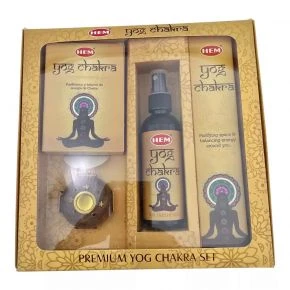 Набір пахощів HEM Yog Chakra з паличками, конусами, спреєм і підставкою (DN36527)