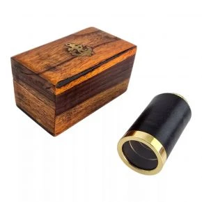 Підзорна труба декоративна Telescope Leatt у дерев'яному футлярі, 15,5 см (DN36929)