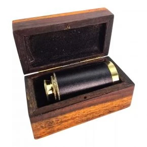 Підзорна труба декоративна Telescope Leatt у дерев'яному футлярі, 15,5 см (DN36929)
