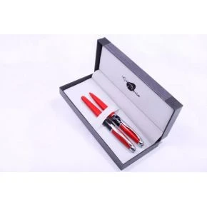 Набір ручок Gianni Terra Red With Black, пір'яна і кулькова, червоно-чорний (HH9030/B-F(red))
