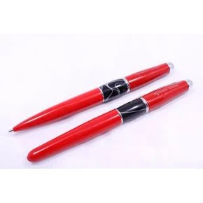 Набір ручок Gianni Terra Red With Black, пір'яна і кулькова, червоно-чорний (HH9030/B-F(red))