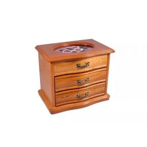 Комодик для прикрас King Wood трирівневий, дерево, коричневий (JF-K2539A)