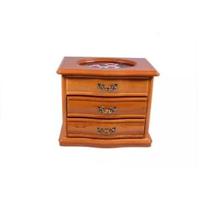 Комодик для прикрас King Wood трирівневий, дерево, коричневий (JF-K2539A)