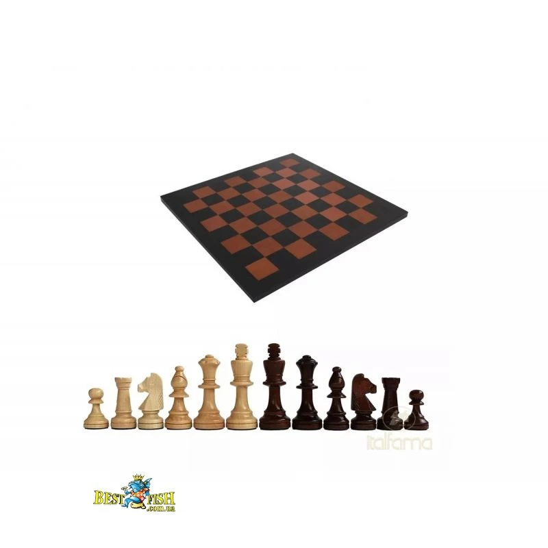 Шахи Italfama, шкіряна дошка 34 x 34 см, дерев'яні фігури, король 9 см (LEAT21+G114CM) Шахи Italfama, шкіряна дошка 34 x 34 см, дерев'яні фігури, король 9 см (LEAT21+G114CM)