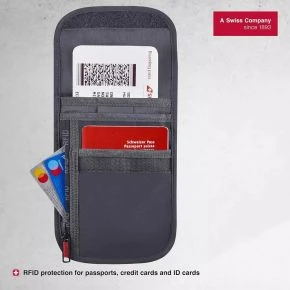 Сумочка для документів на шию Wenger Travel Accessories, RFID-захист, сіра (Wt611878)