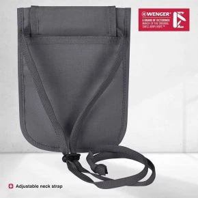 Сумочка для документів на шию Wenger Travel Accessories, RFID-захист, сіра (Wt611878)
