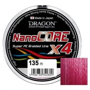 Шнур Dragon NanoCORE X4 135 м 0.14 мм 12.7 кг Червоний (PDF-41-06-814)
