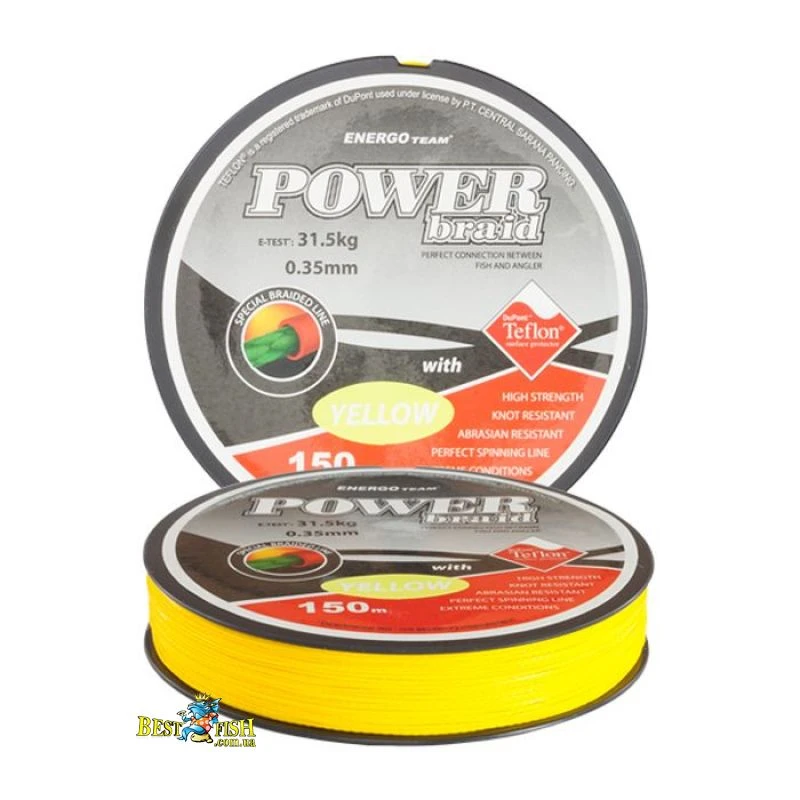 Шнур EnergoTeam Power Braid Teflon 0.40 мм 150 м Yellow (30900140) Шнур EnergoTeam Power Braid Teflon 0.40 мм 150 м Yellow (30900140)