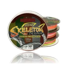 Шнур Bratfishing Skeleton Zebra 100m 0.50mm 47.8kg мультіцвет
