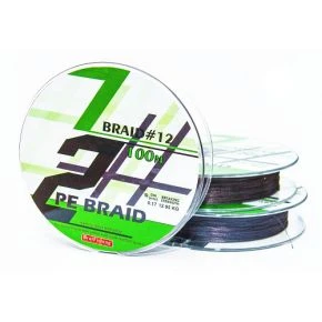 Шнур Bratfishing Braid # 12 Black 100m 0.21mm 110 YDS чорний