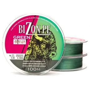 Шнур Bratfishing Bizon Pe Green 100m 0.22mm зелений