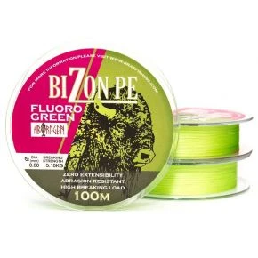 Шнур Bratfishing Bizon Pe Fluoro Green 100m 0.20mm салатовий