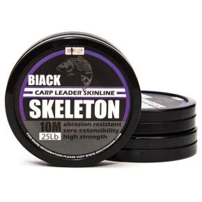 Короповий поводочний матеріал Bratfishing Skeleton Carp Leader Skinline Black Silt 10m 20lb чорний