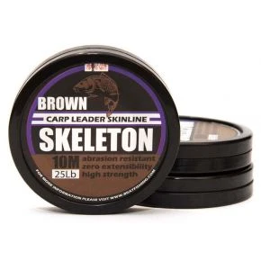 Короповий поводочний матеріал Bratfishing Skeleton Carp Leader Skinline Brown Clay 10m 25lb коричневий