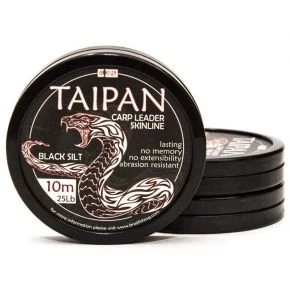 Короповий поводочний матеріал Bratfishing Taipan Carp Leader Skinline Black Silt 10m 15lb чорний