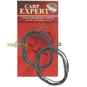 Ледкор Carp Expert SINK CORE DOUBLE LOOPED LEADERS WEED SPOT CAMOU 2шт / уп