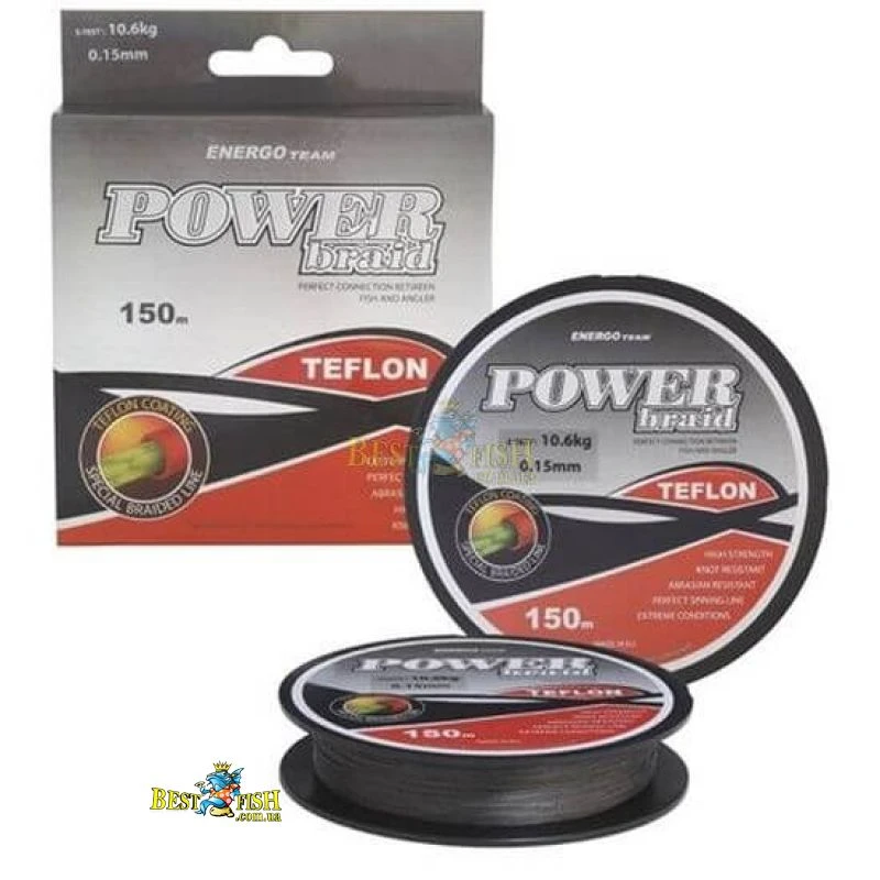 Плетений шнур EnergoTeam Power Braid Teflon 0.10 мм 150 м (30900010) Плетений шнур EnergoTeam Power Braid Teflon 0.10 мм 150 м (30900010)
