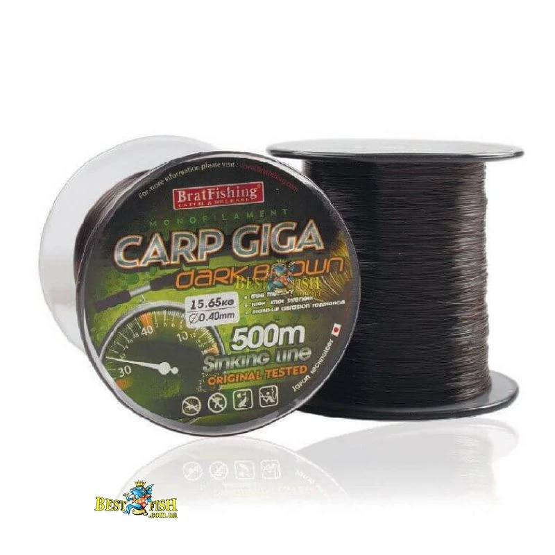 Волосінь Bratfishing Carp giga dark brown 0.40mm Волосінь Bratfishing Carp giga dark brown 0.40mm