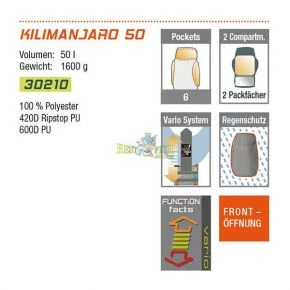 Рюкзак High Peak Kilimanjaro 50 (Black)