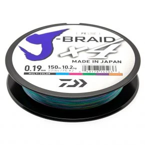 Шнур Daiwa J-Braid X4E 150m Multi Color 10.2kg 0.19mm #2.0 (12745-019)