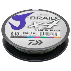 Шнур Daiwa J-Braid X4E 150m Multi Color 3.8kg 0.10mm #0.6 (12745-010)