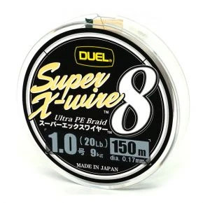 Шнур Duel Super X-Wire 8 150m Silver 9kg 0.17mm #1.0 (H3599-S)