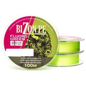 Плетений шнур Bratfishing Bizon PE Fluoro Green 0.26 мм 100 м (30/02-023-026)
