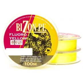 Плетений шнур Bratfishing Bizon PE Fluoro Yellow 0.06 мм 100 м (30/02-024-006)